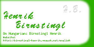 henrik birnstingl business card